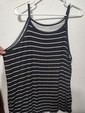 Maurices Black and White Striped Tank Top